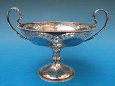 A silver twin-handled pedestal bon bon d