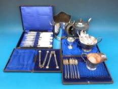 A quantity of silver plated items, inclu
