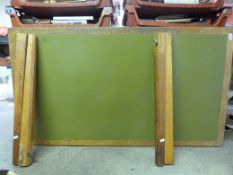 A light oak desk fitted two drawers (wid