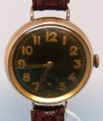 An officer's c1914-18 trench watch in ca