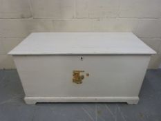 A 19thC painted pine trunk (W116 x D54 x