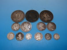 Three Victorian Old Head crowns together