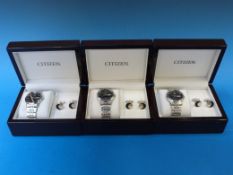 Three Citizen WR50 gents wristwatch and