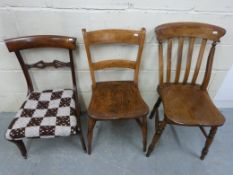 Two Windsor style kitchen chairs and a b