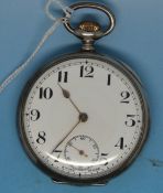 A hallmarked silver pocket watch with su