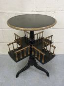 A 19thC ebonised and gilded circular tab