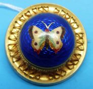 A Georgian yellow metal brooch set with