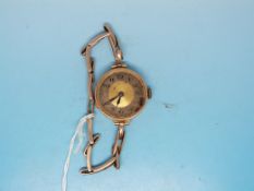A 9ct gold cased wristwatch on expanding