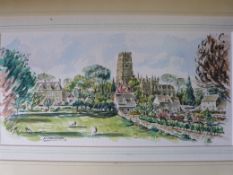 A Frank Moser watercolour of Northleach