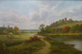 Pair of 19thC oil on canvas river scenes