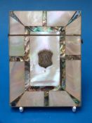 A mother of pearl and alabone card case