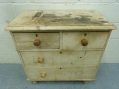 A pine chest of two over two drawers (W8