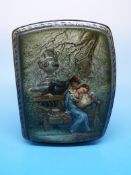 A Russian Fedoskino lacquer box decorate