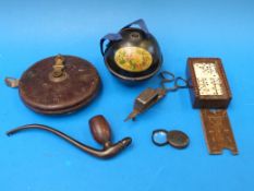 A painted treen wool or string dispenser