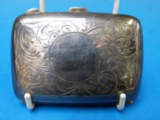 A hallmarked silver cigarette case, 50g