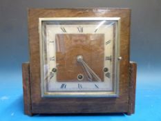 A square three train oak-cased c1930s ma