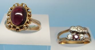 A yellow metal ring marked 9ct set with