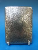 A hallmarked silver folding card case wi