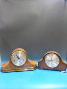Two three train mantel clocks; one Smith