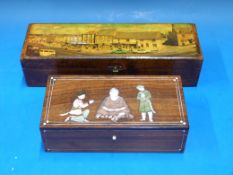 An Eastern box decorated with three figu