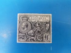 A GB 1929 PUC mint £1 black stamp