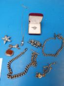 Two silver brooches, two hallmarked silv