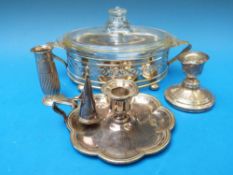 A small hallmarked silver vase, hallmark