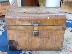 A metal trunk, width 66cm