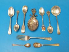 A quantity of hallmarked silver spoons i