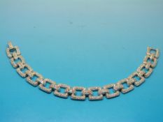 An 18ct white gold bracelet formed of sq