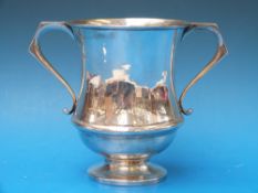 A twin handled silver trophy cup, Sheffi