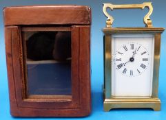 A small French carriage clock in origina