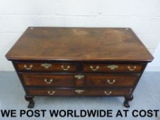 A Georgian mahogany chest of two over tw