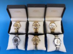 Six Rotary gents skeleton-style wristwat