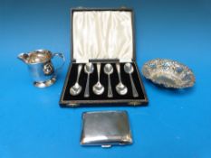 A hallmarked silver pierced bonbon dish,