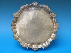 A Victorian hallmarked silver salver wit