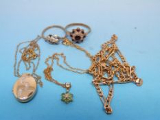 Two 9ct gold rings one set with diamonds