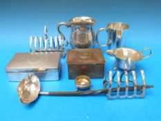 A hallmarked silver cigarette box, silve