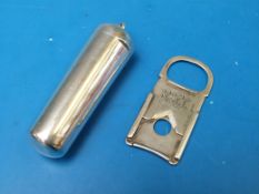 A hallmarked silver cheroot holder case