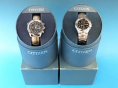 Two Citizen gents chrono wristwatches, o