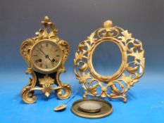 A French ormolu mantel clock together wi