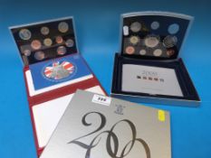 A UK cased proof coin set for 2000, toge