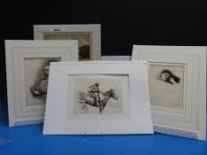 Three Herbert van Herkomer etchings, two