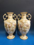 A pair of large Crown Devon blush ivory