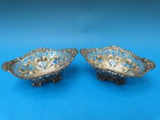 A pair of pierced hallmarked silver Art