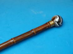 A Victorian walking cane with agate sphe