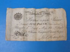 A Rhayader Bank, Radnorshire white £1 no