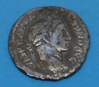 A silver Roman coin 18 mm maximum diamet