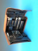 A leather cased gentleman's travelling c