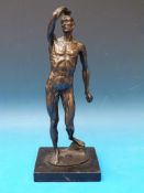 A late 18thC bronze of an Ecorché man af